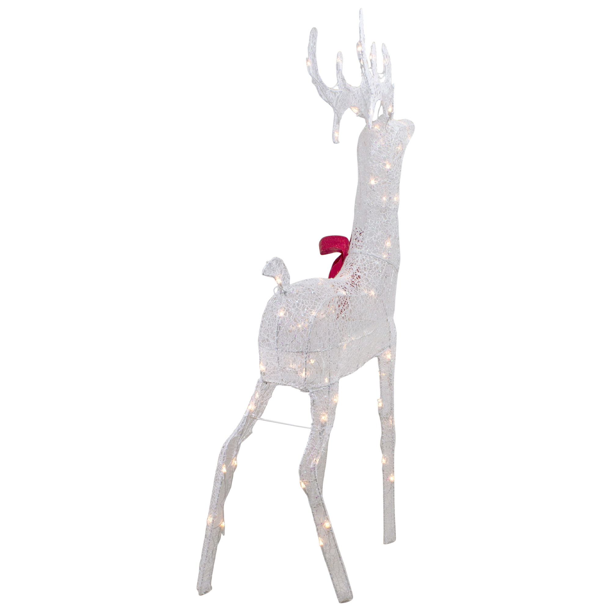 Northlight 52" Lighted White Mesh Standing Buck Outdoor Christmas Decoration - Clear Lights