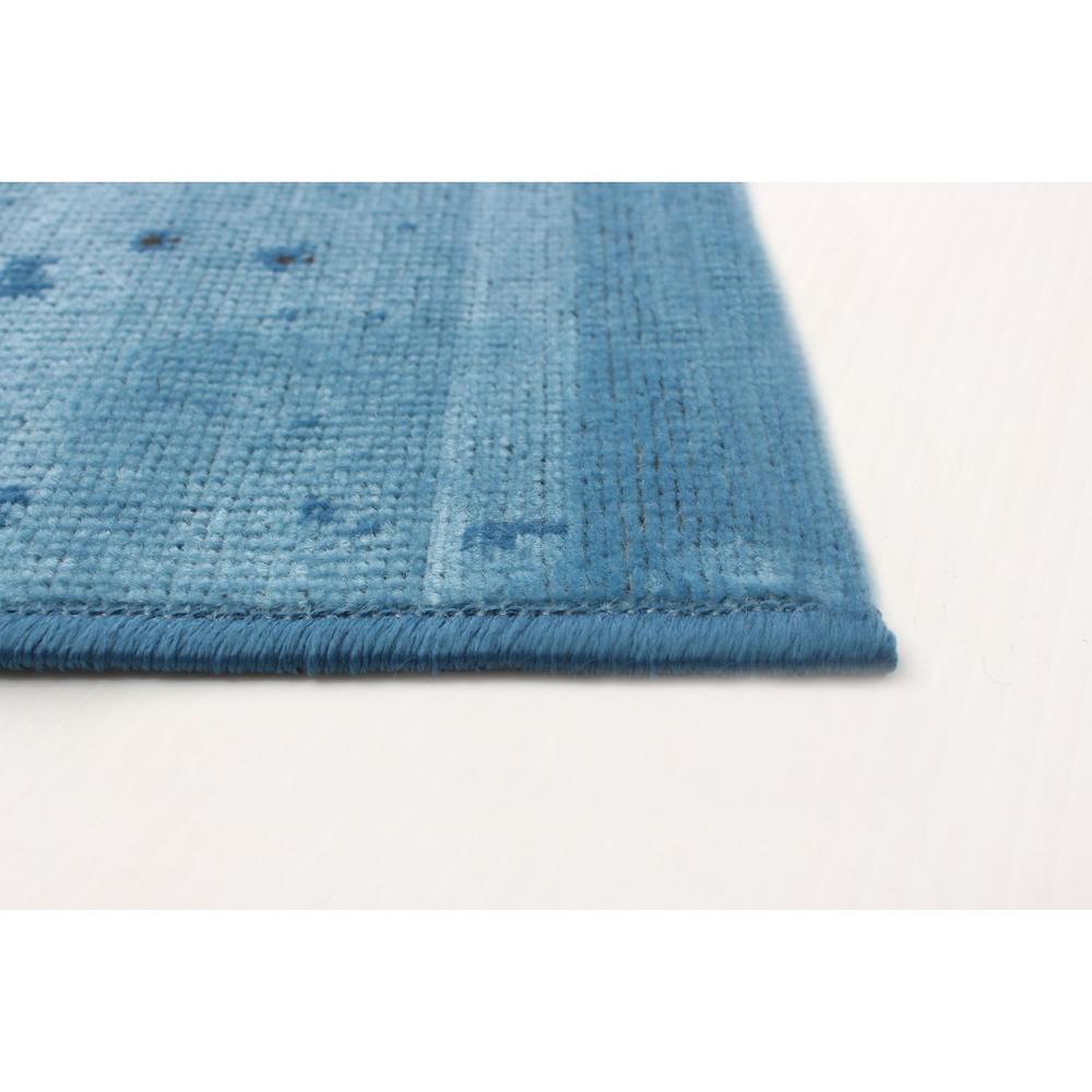 Chaudhary Living 5.25' x 7.5' Blue and Black Distressed Abstract Rectangular Area Throw Rug