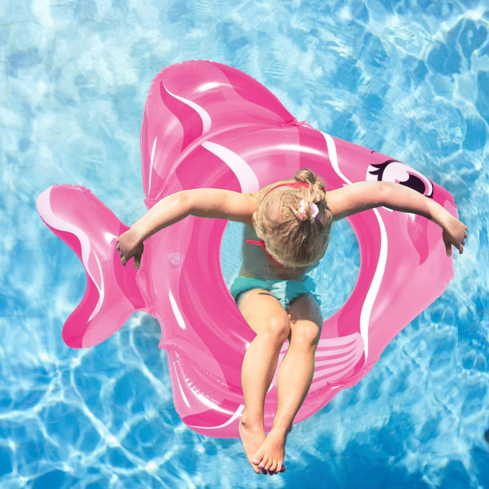 Pool Central 31" Pink Inflatable Fish Children's Swim Ring Tube Float