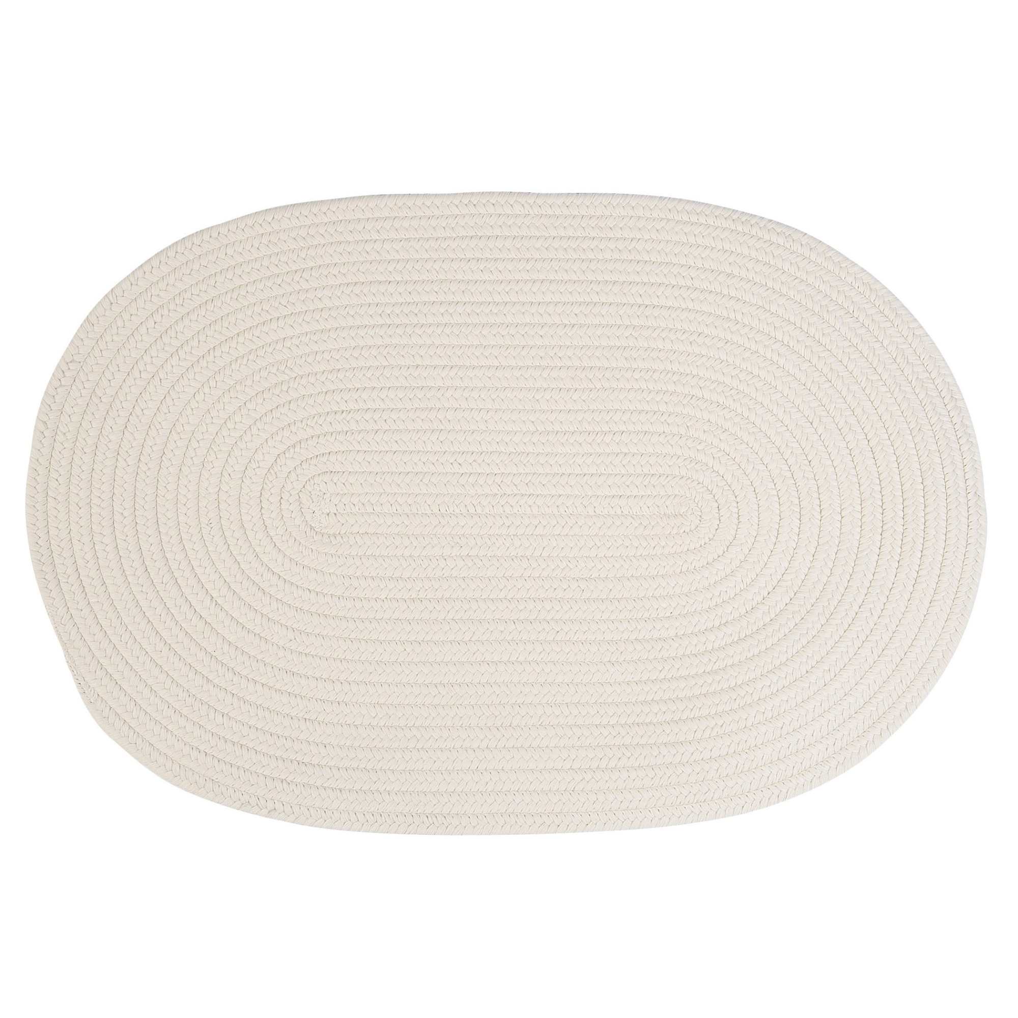 Colonial Mills Off White Solid Textured Handcrafted Reversible Oval Door Mat 35" x 54"