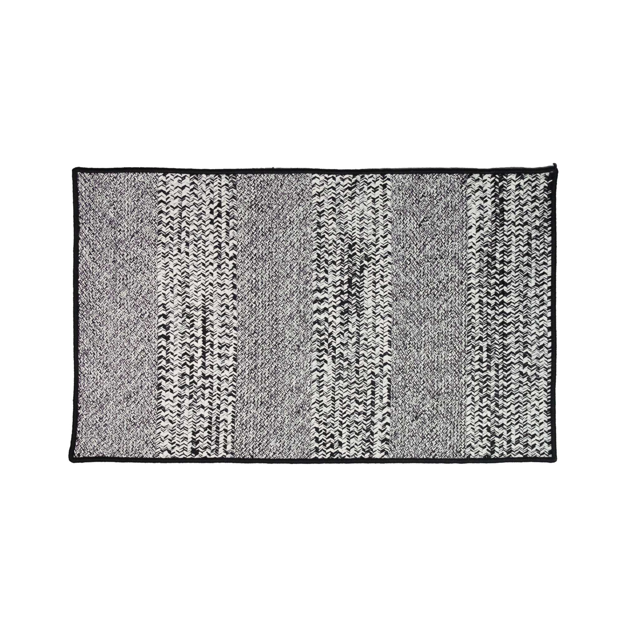 Colonial Mills Black and Off White Tweed Textured Handcrafted Reversible Door Mat 35" x 54"
