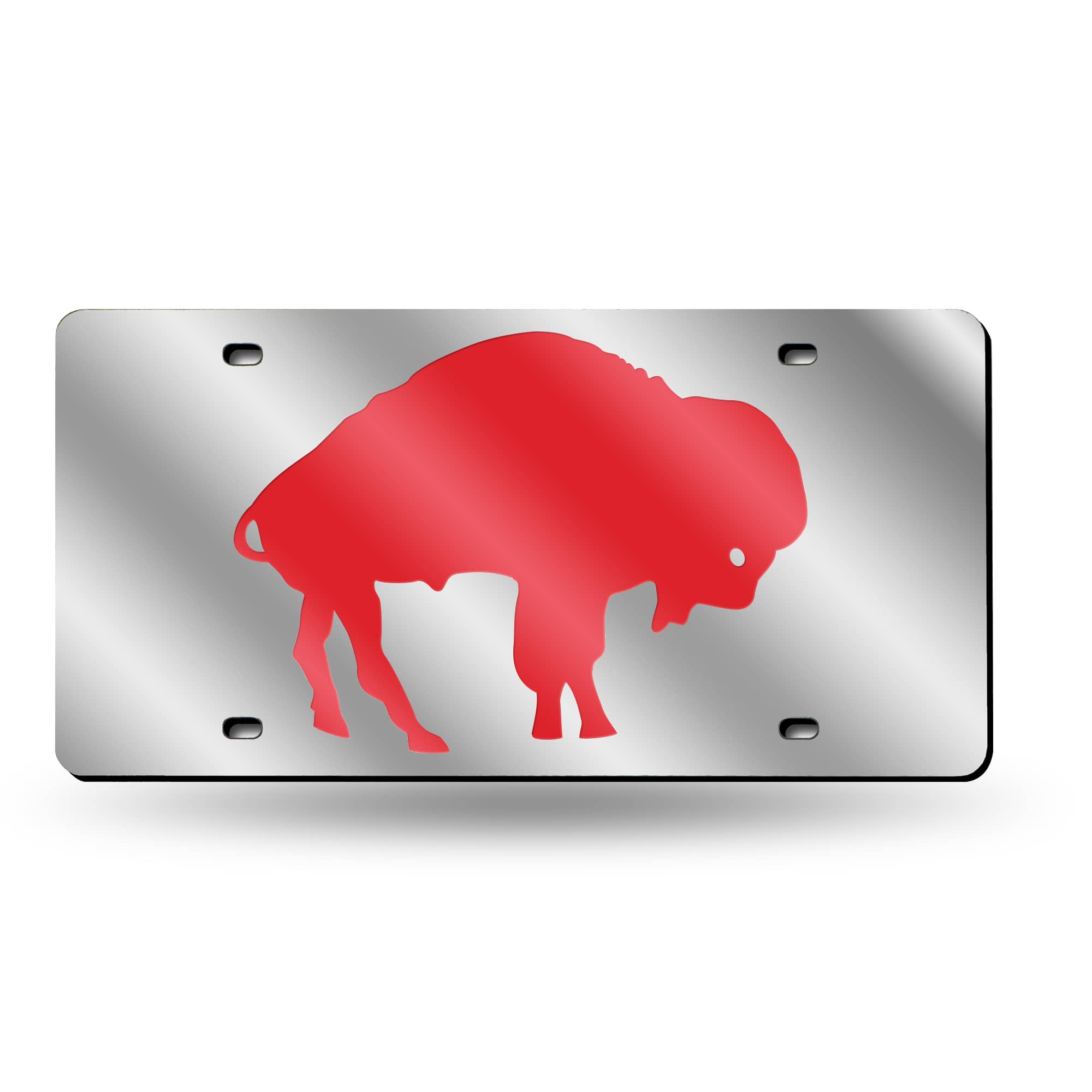 Rico 6" x 12" Red and Silver Colored NFL Buffalo Bills Tag
