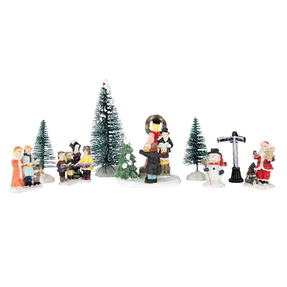 Northlight 9-Piece Santa and His Carolers Christmas Village Display Set - 3.5"