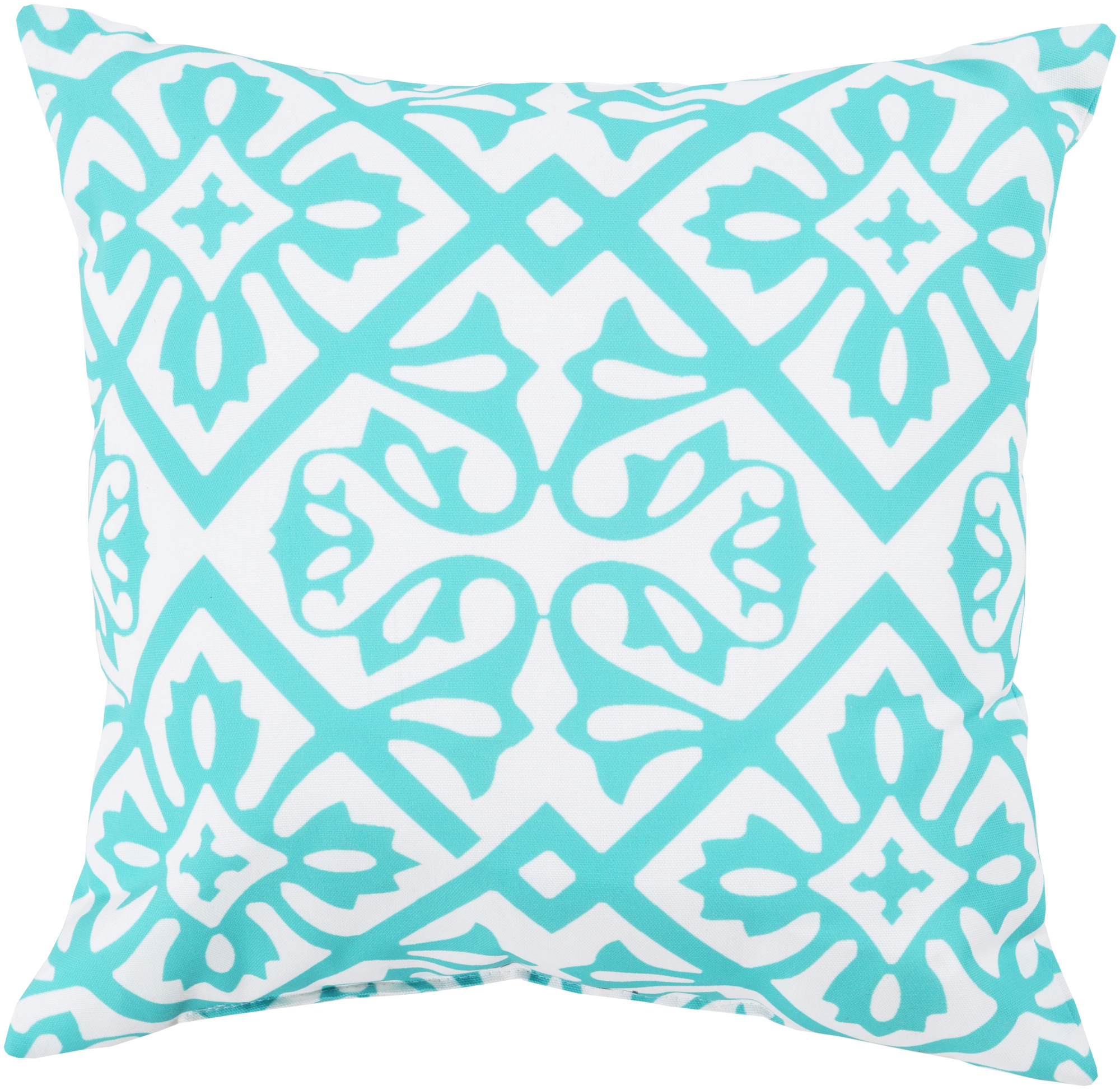 Tiwari Home 20" Sky Blue and Ivory Contemporary Floral Square Throw Pillow Cover