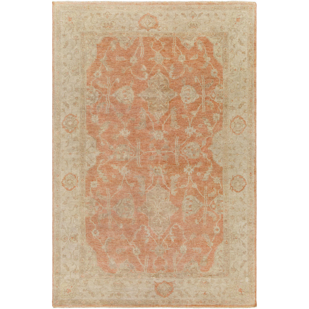 Tiwari Home 6' x 9' Distant Memories Blush Red and Ivory Hand Knotted Wool Area Throw Rug