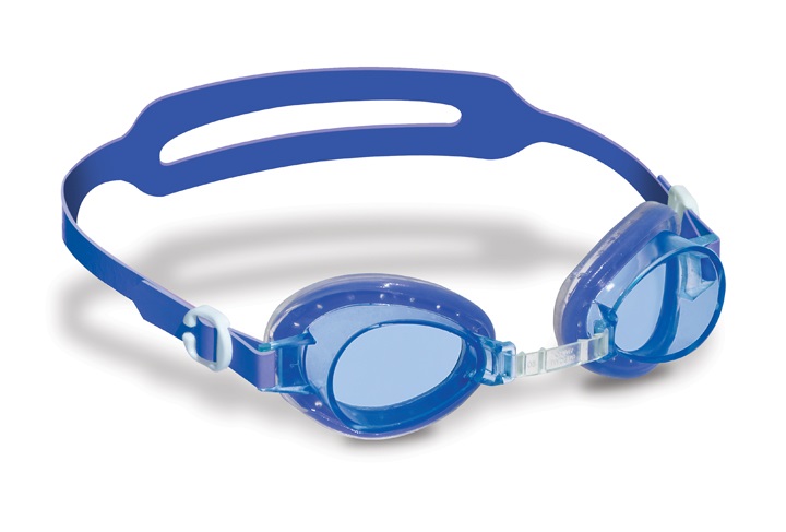 Swim Central 6" Blue and Clear Jelly Goggles with Case Swimming Pool Accessory for Kids