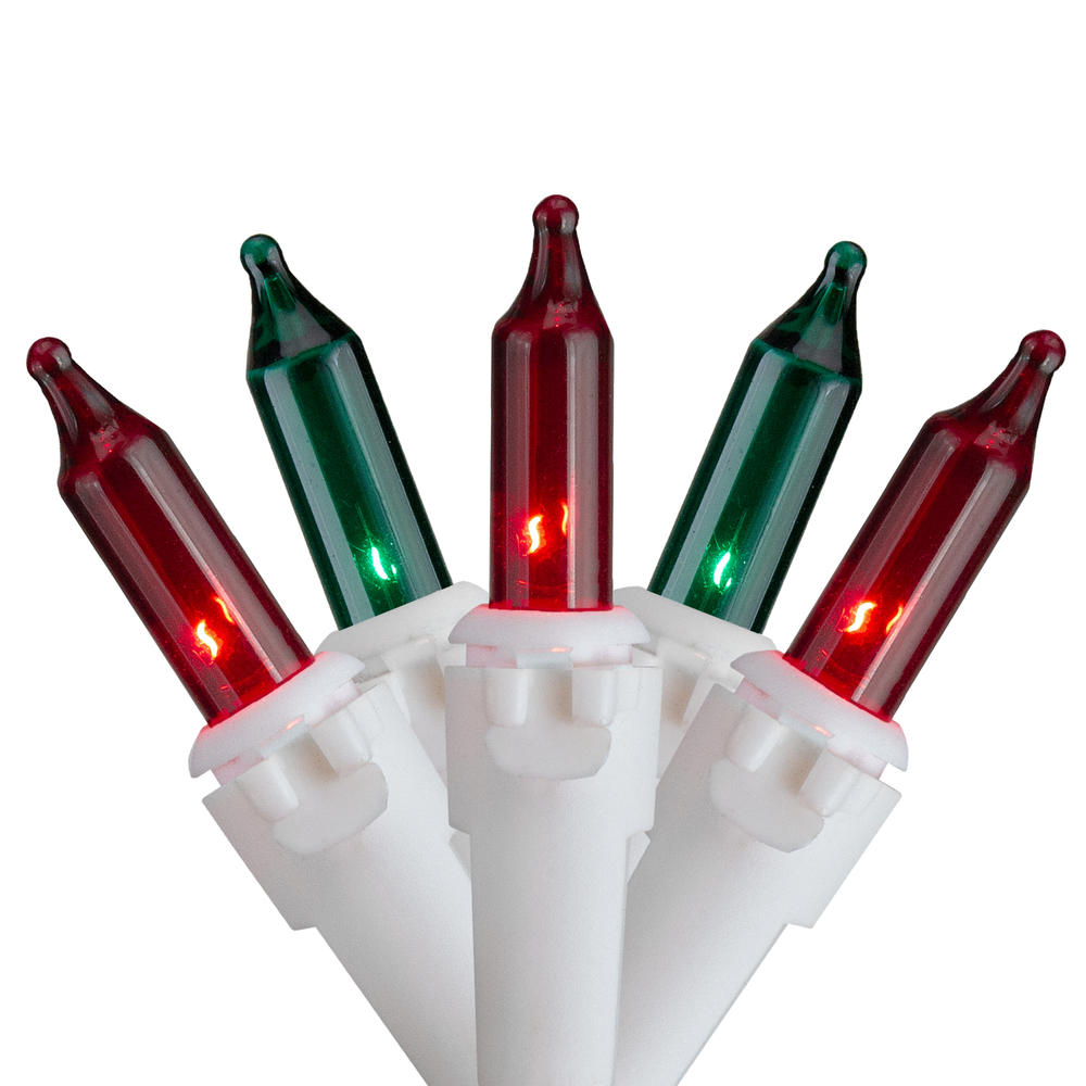 Northlight 100-Count Red and Green Mini Christmas Lights - 28.8ft, White Wire