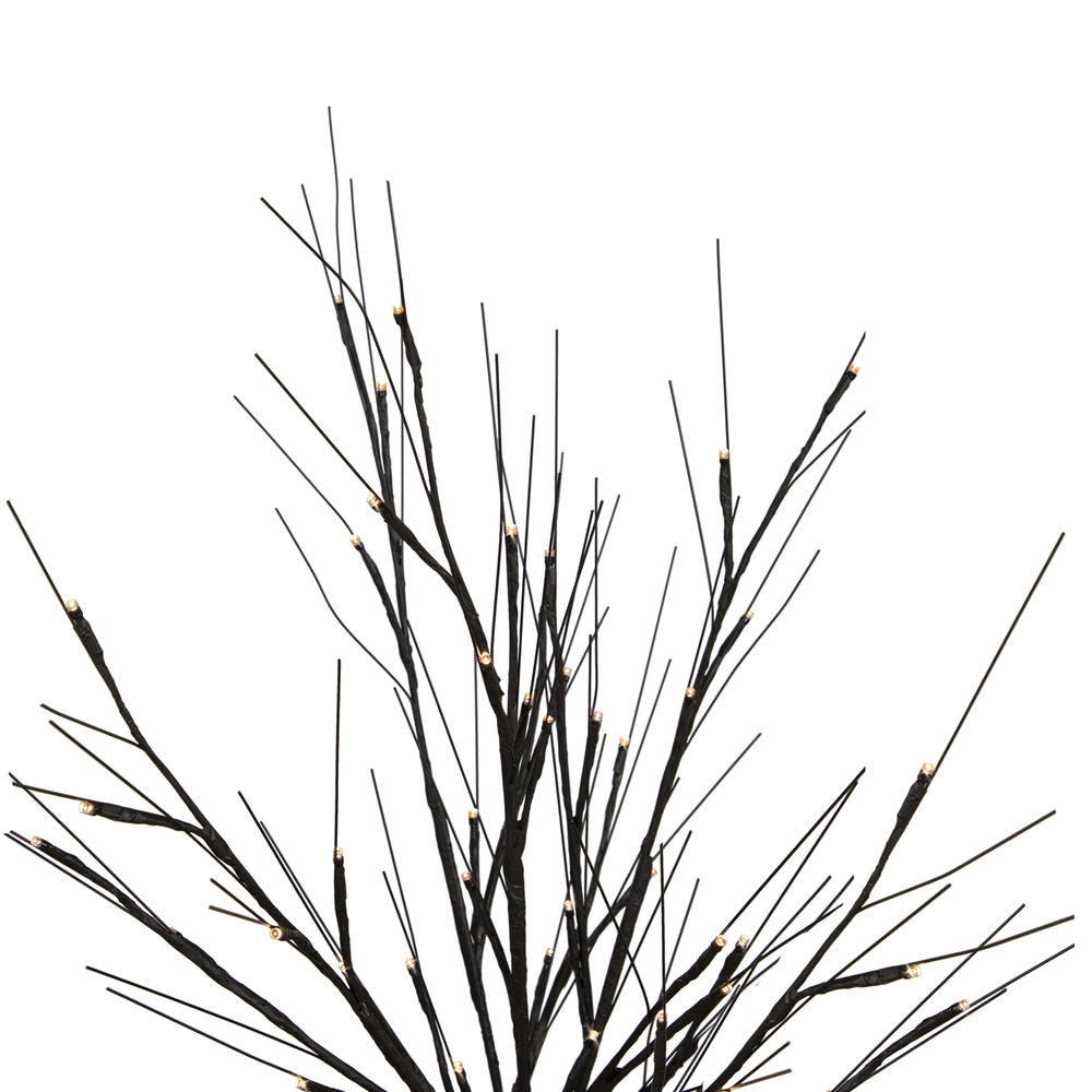 Northlight 39" LED Lighted Black Halloween Twig Tree - Warm White Lights