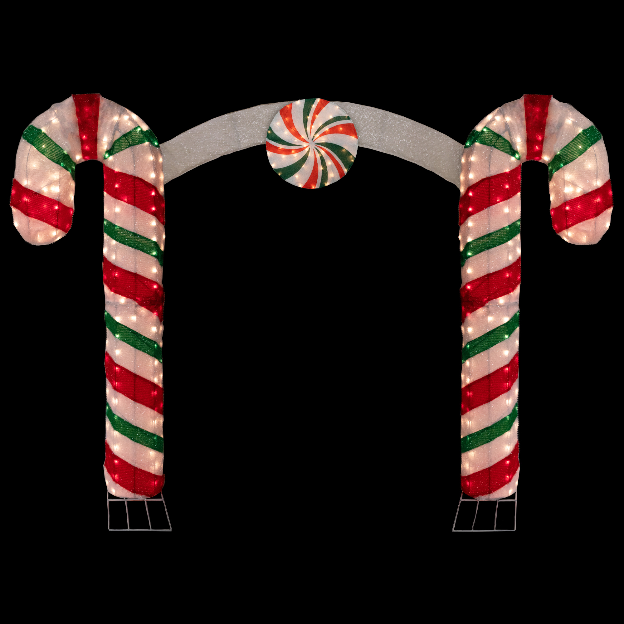 Northlight 7' Lighted Double Candy Cane Archway Outdoor Christmas Decoration