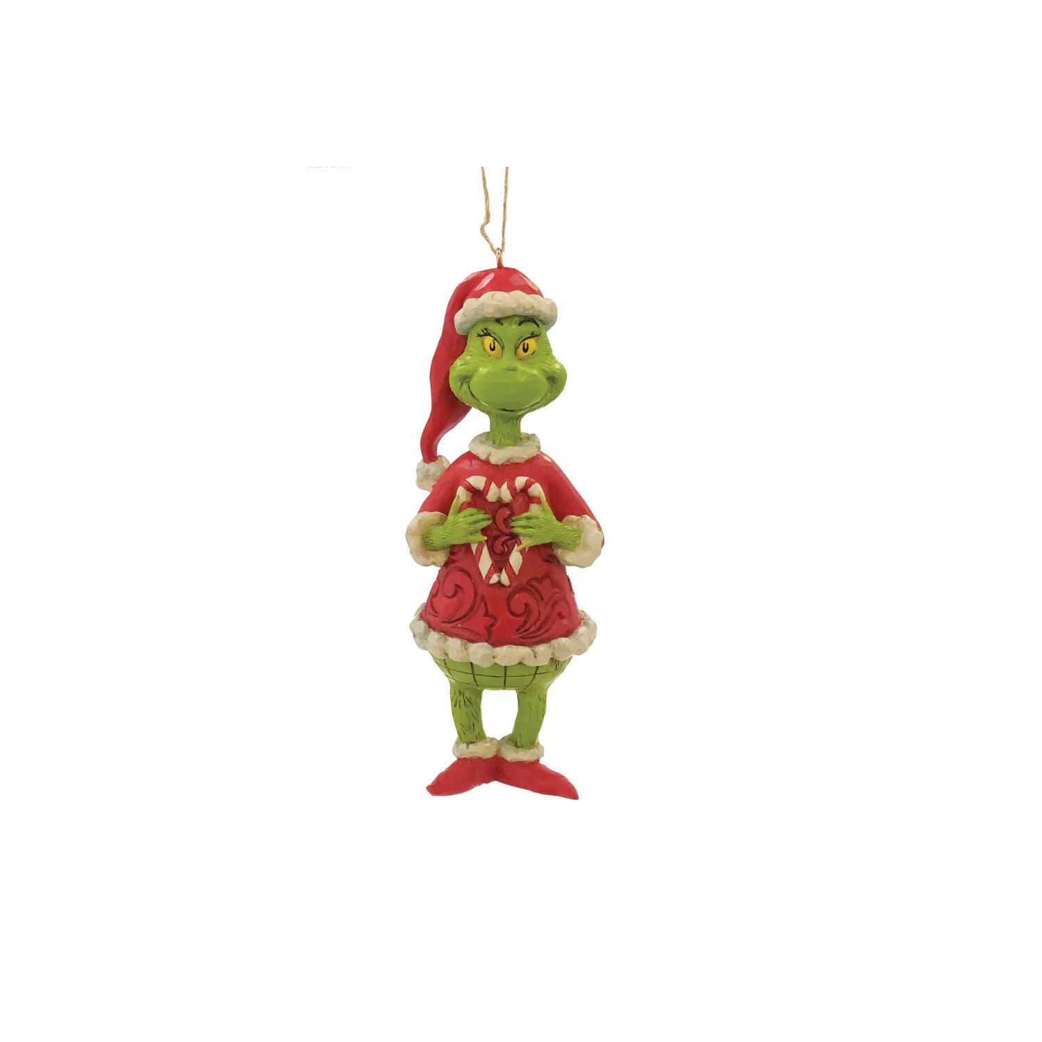 Dept 56 Enesco Dr. Seuss The Grinch Holding Candy Cane Ornament