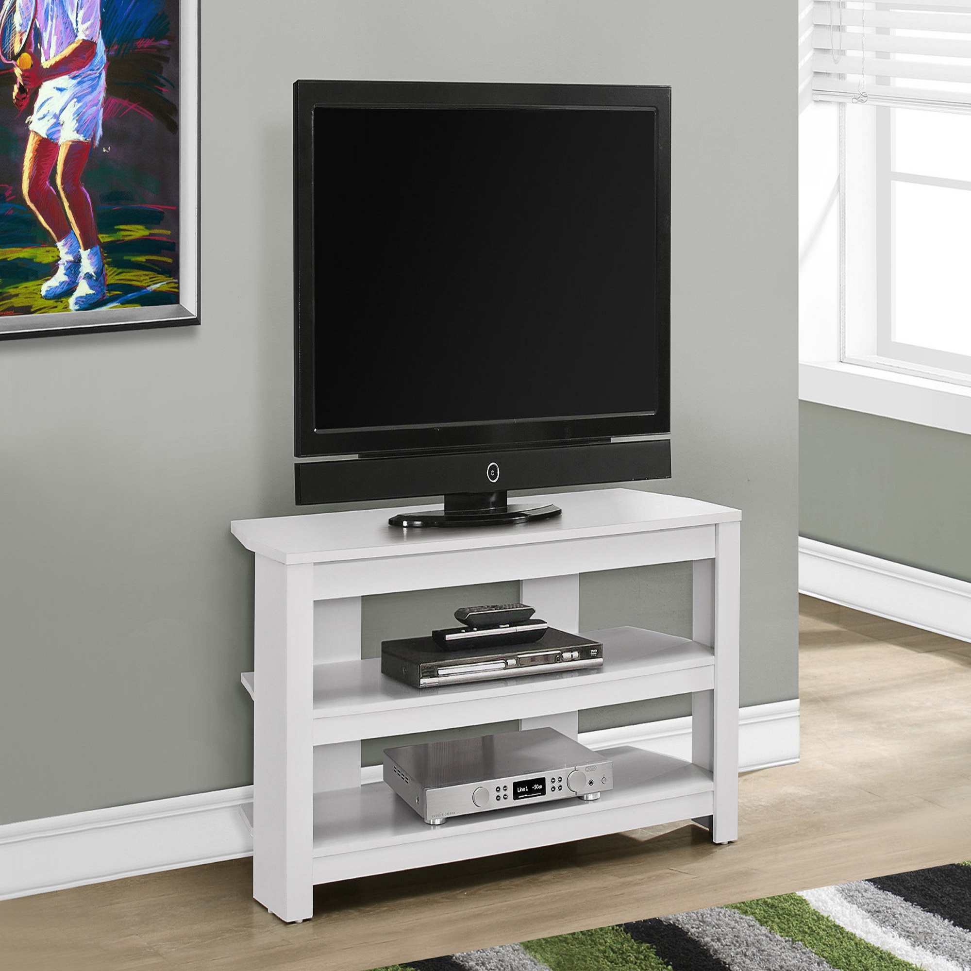 Contemporary Home Living 42" White Contemporary Rectangular TV Stand