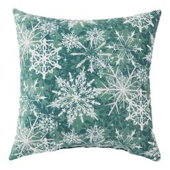 Greendale Home Fashions Evergreen Christmas Snowflake Square Throw Pillow - 18" - Green