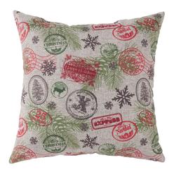 Greendale Home Fashions 18" Green and Red Workshop Christmas Square Throw Pillow