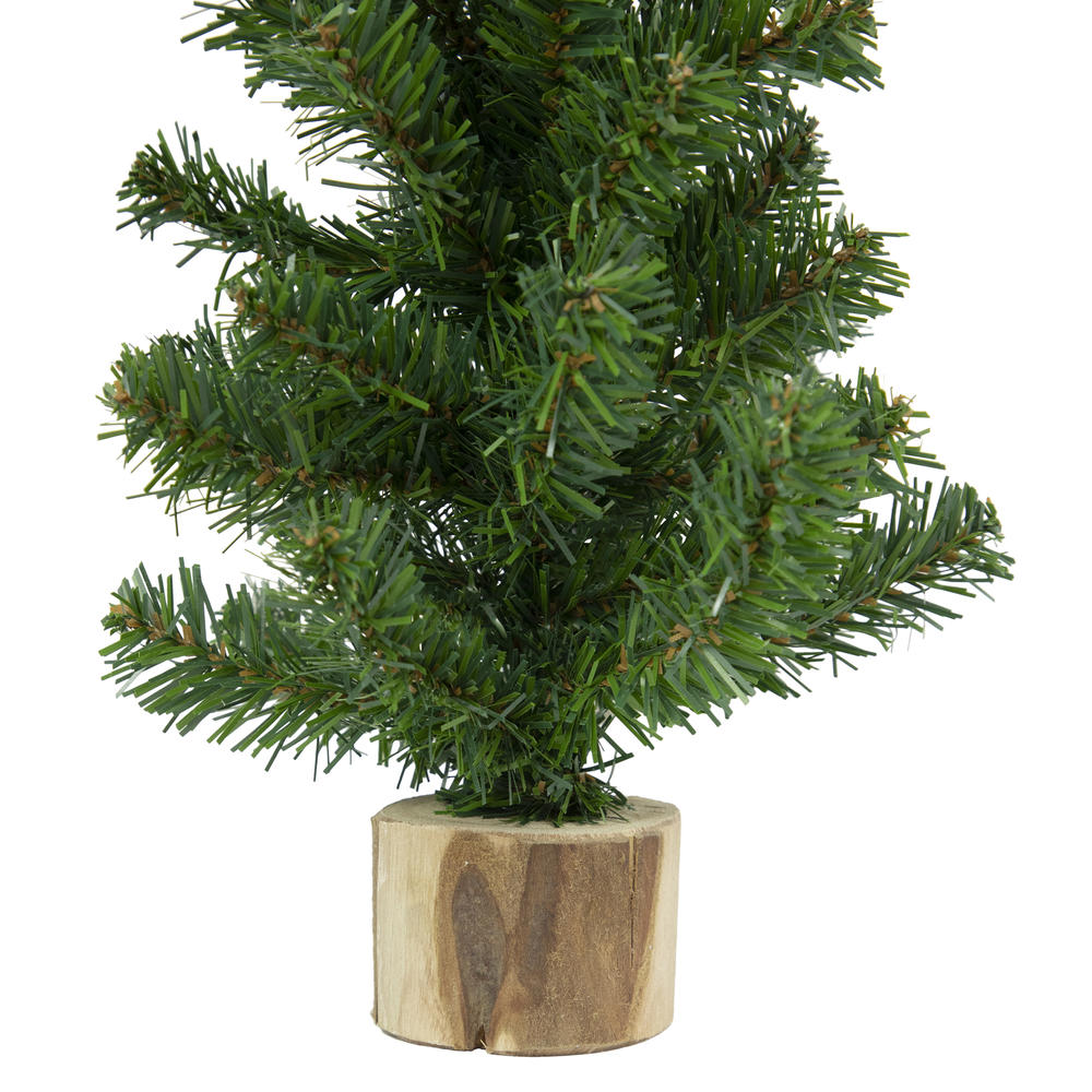 Northlight 12.25" Alpine Slim Artificial Christmas Tree with Wood Base, Unlit