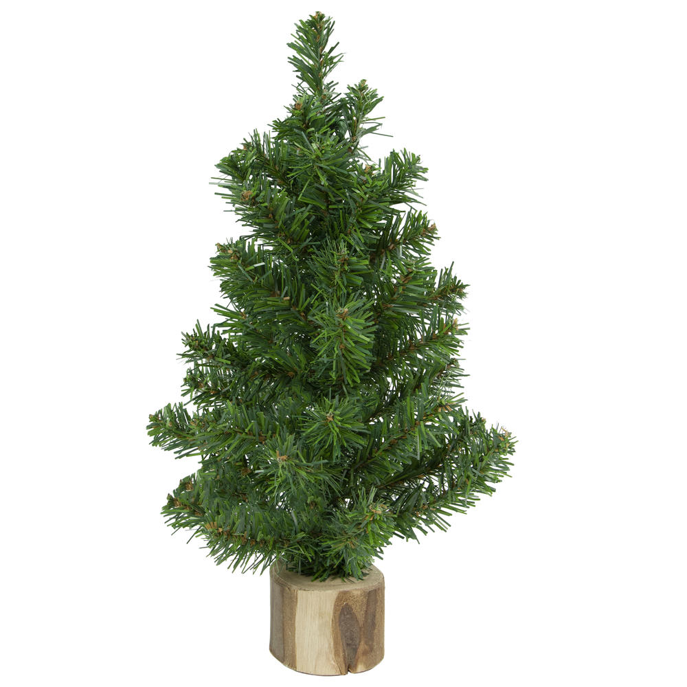 Northlight 12.25" Alpine Slim Artificial Christmas Tree with Wood Base, Unlit