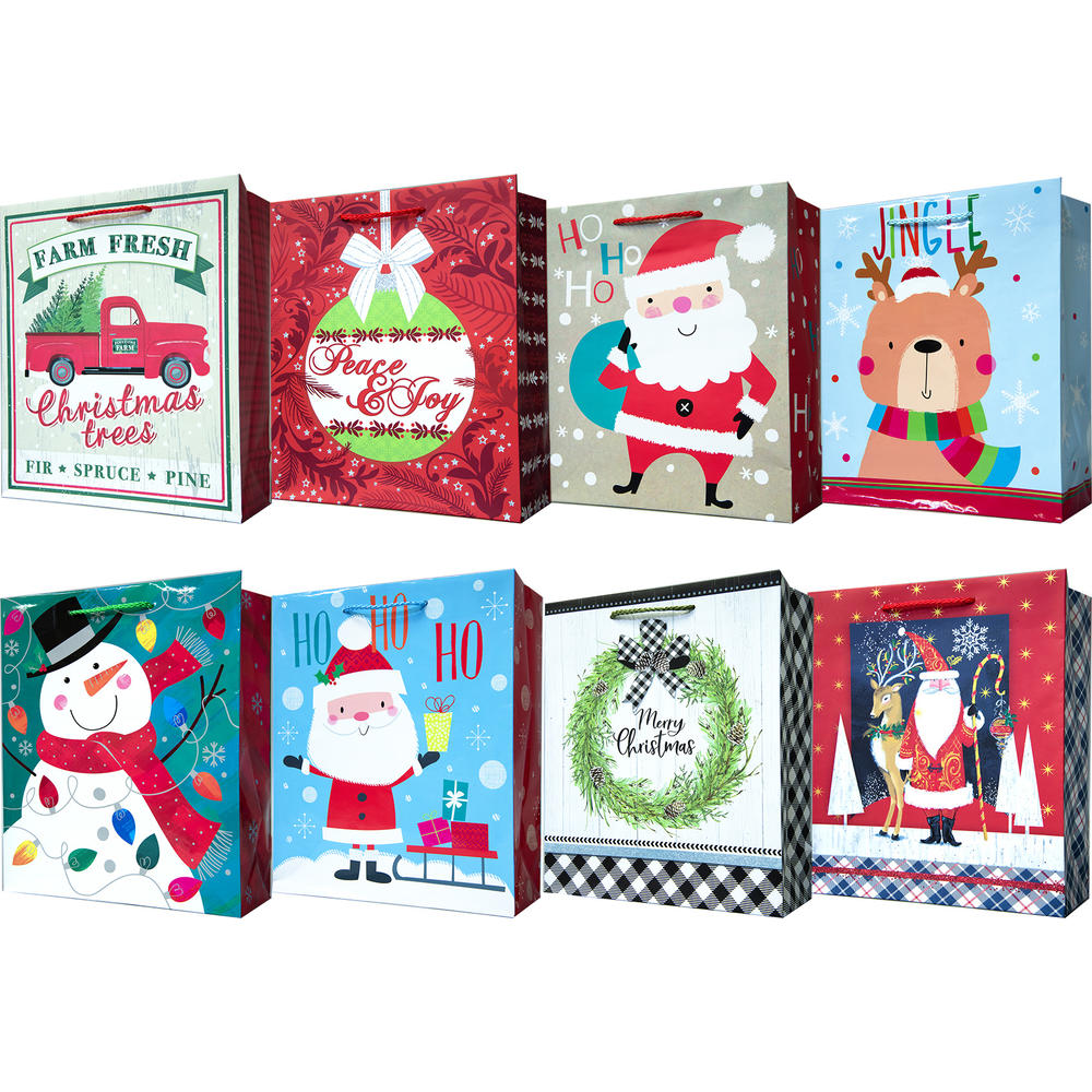 CC Christmas Decor Set of 672 Christmas Gift Bags with Spinner Retail Rack