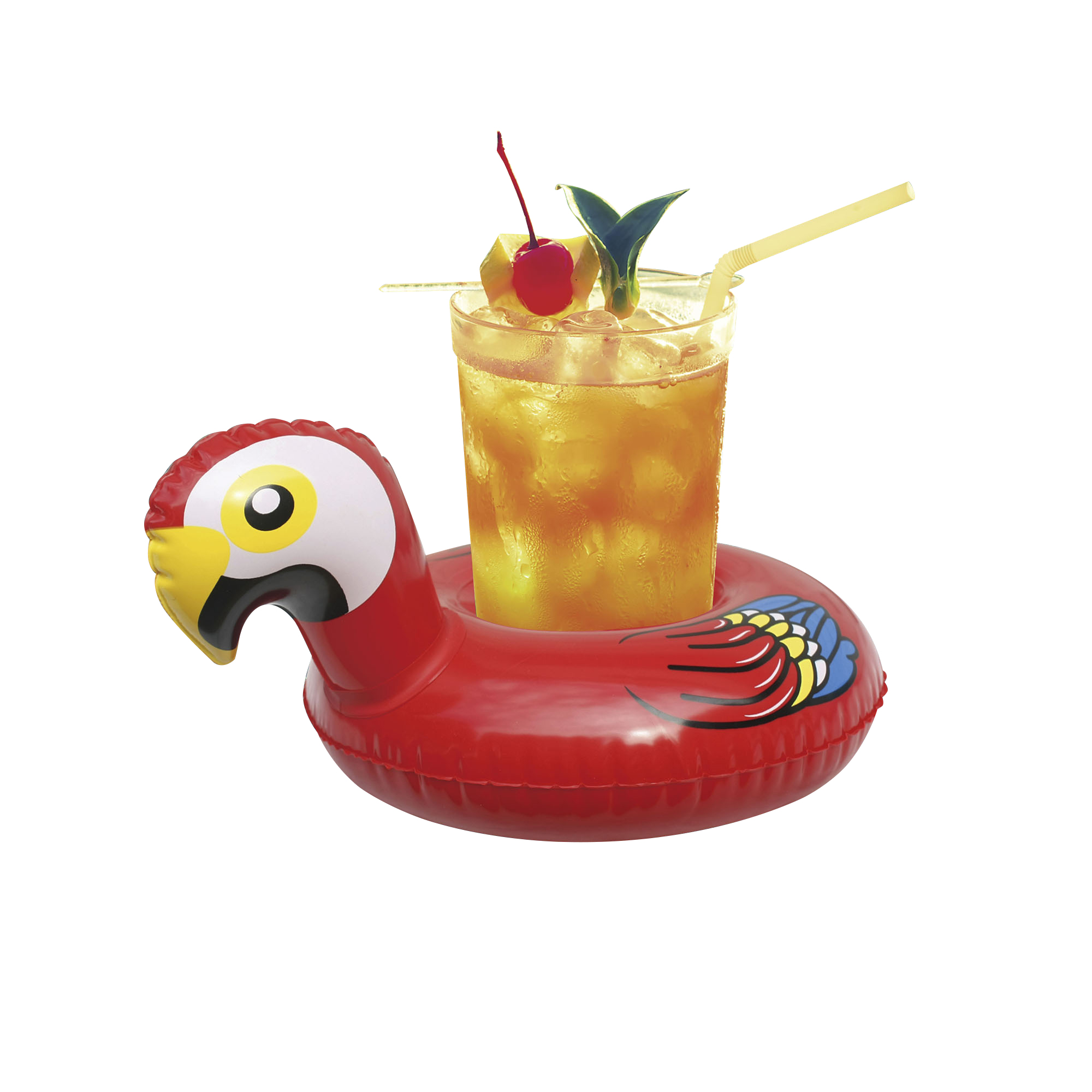 Northlight 10" Inflatable Parrot Swimming Pool Floating Drink Holder
