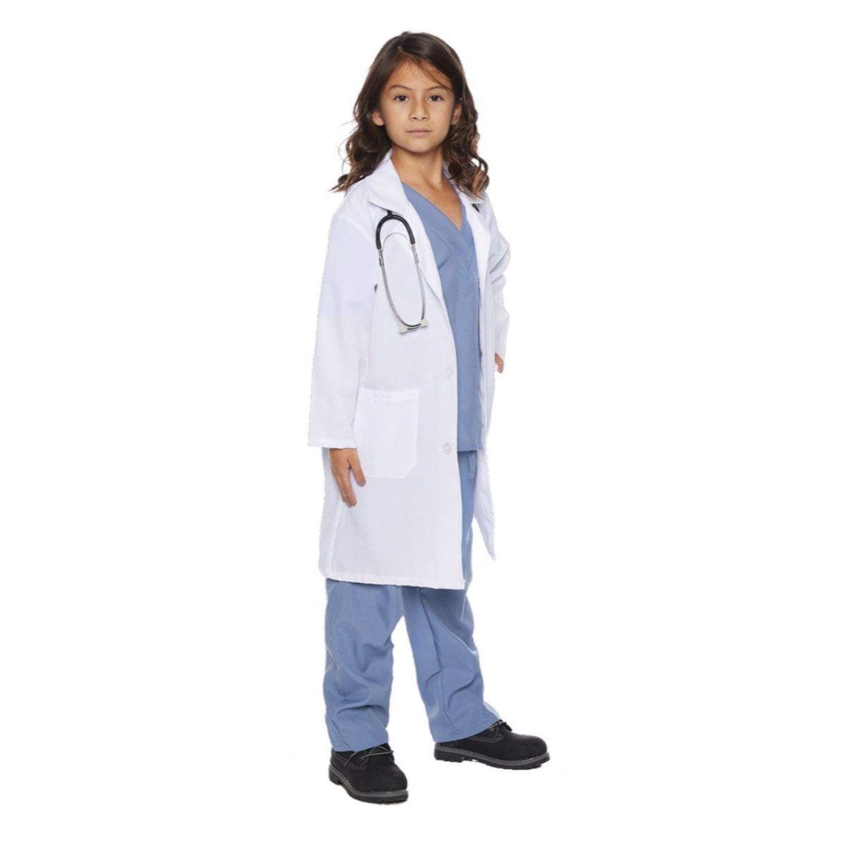 The Costume Center White and Blue Doctor Scrubs with Lab Coat Girl Child Halloween Costume - Large