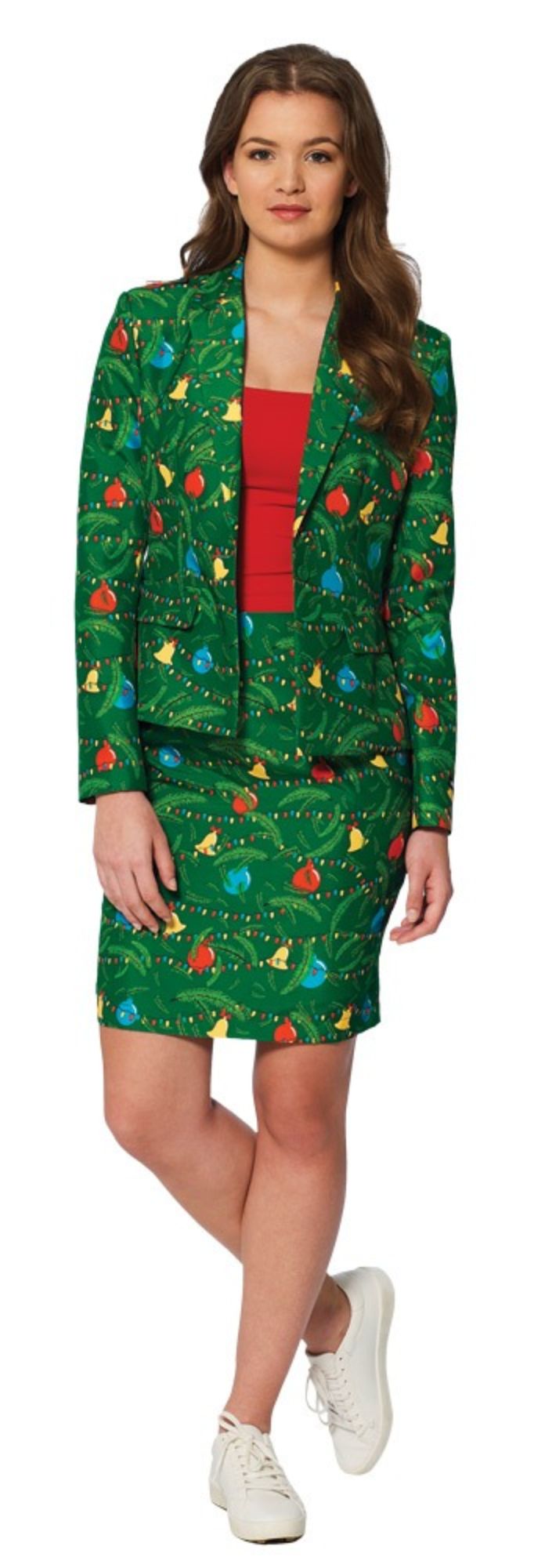 The Costume Center Green and Red Women Adult Christmas Tree Suit Costume - Large