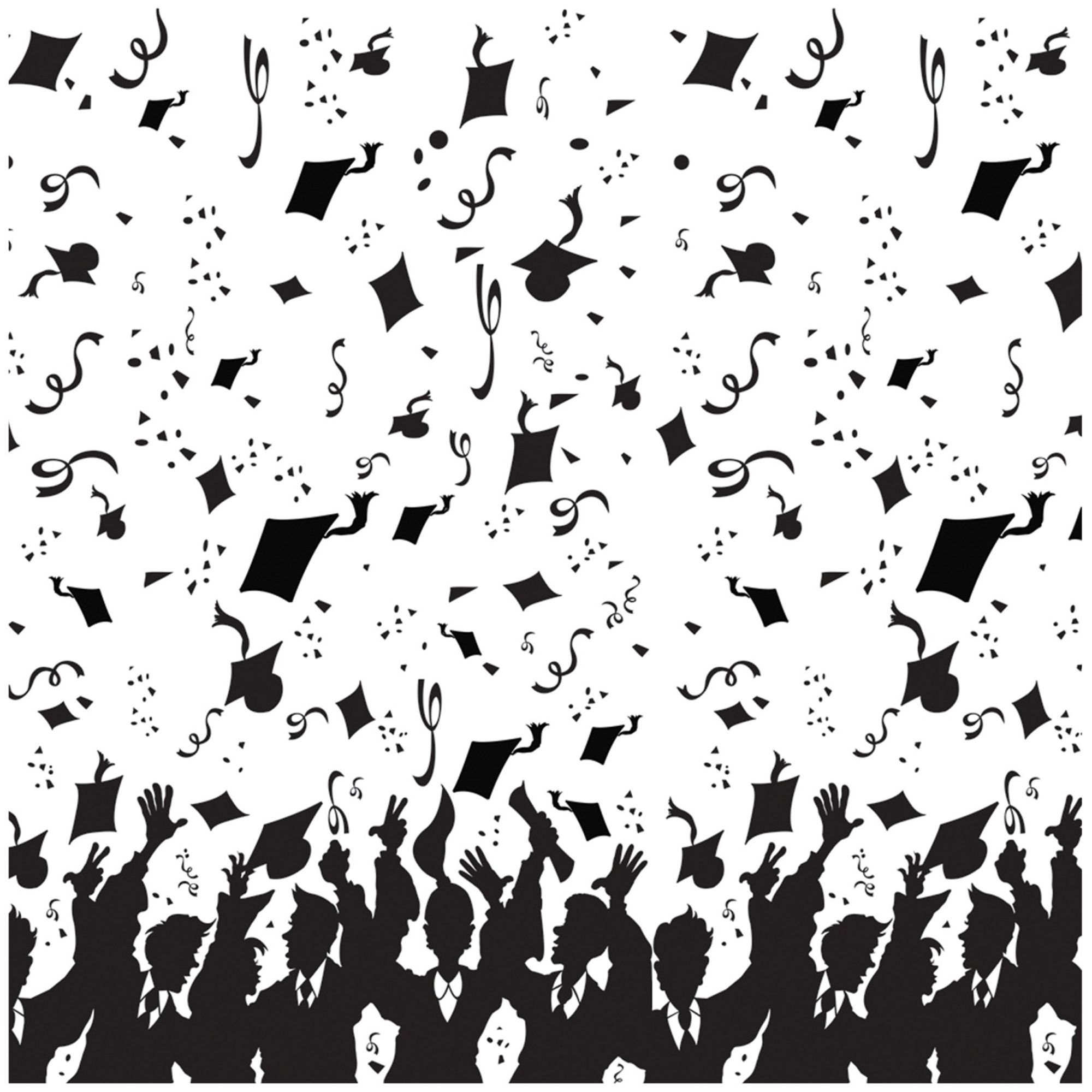 The Costume Center 30' Black and White Graduation Photo Backdrop Party Decorations