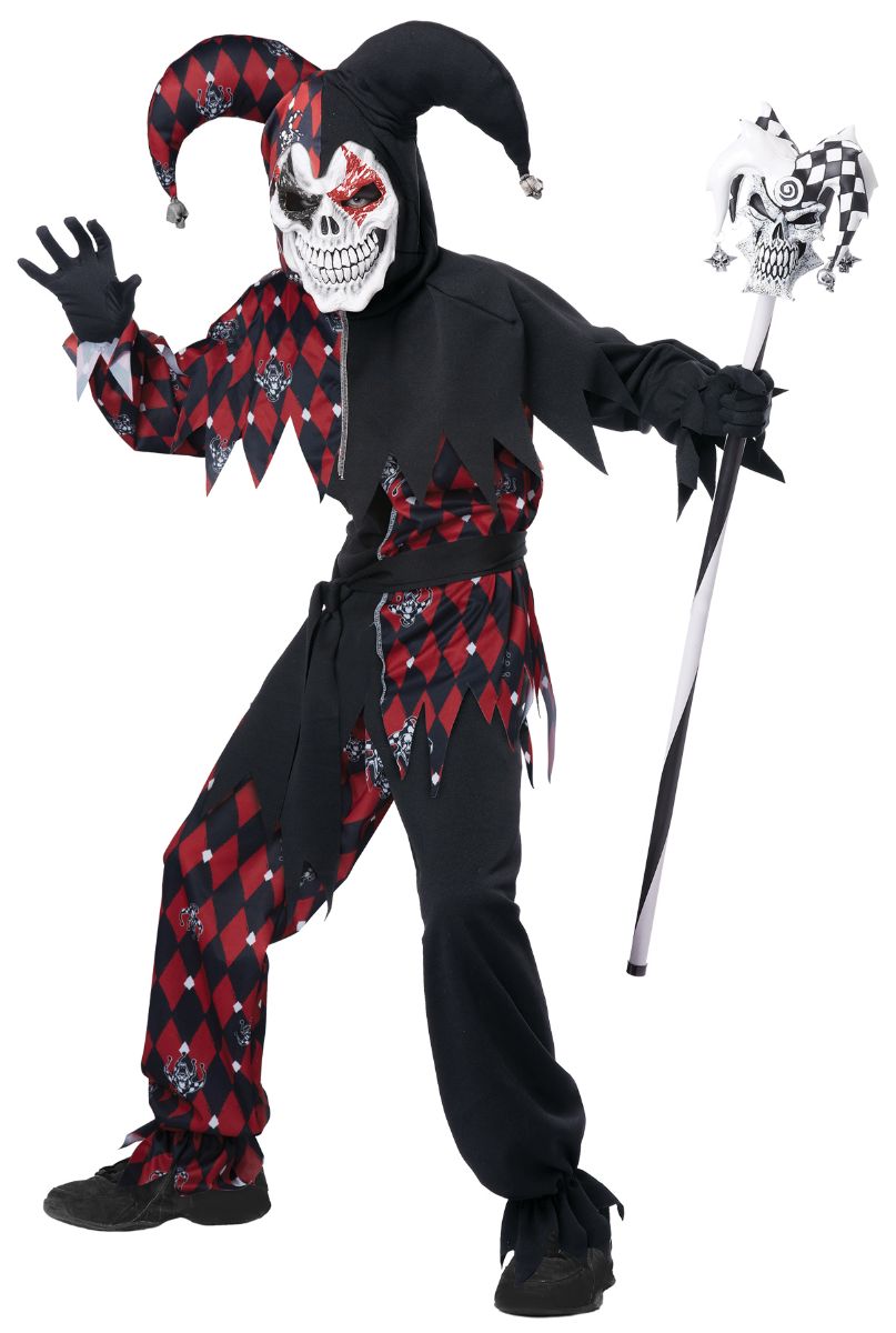 The Costume Center Red and Black Sinister Jester Boy Child Halloween Costume - Extra Large