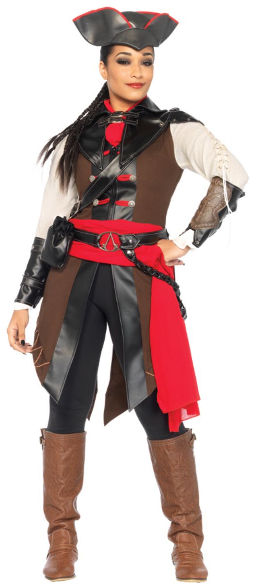 The Costume Center Brown and Red Assassins Creed Aveline Women Adult Halloween Costume - Medium