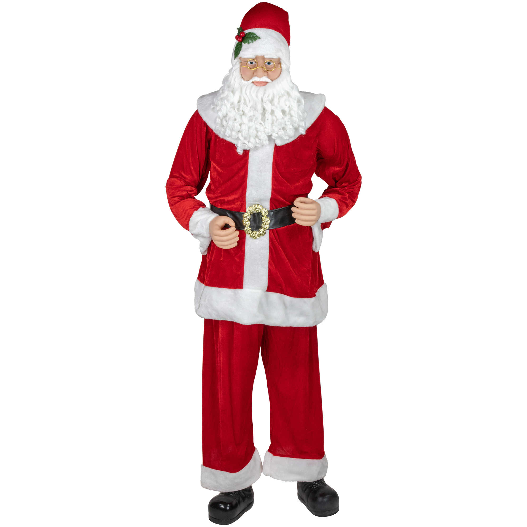 Northlight 72" Life-Size Plush Santa Claus Standing or Sitting Christmas Figure