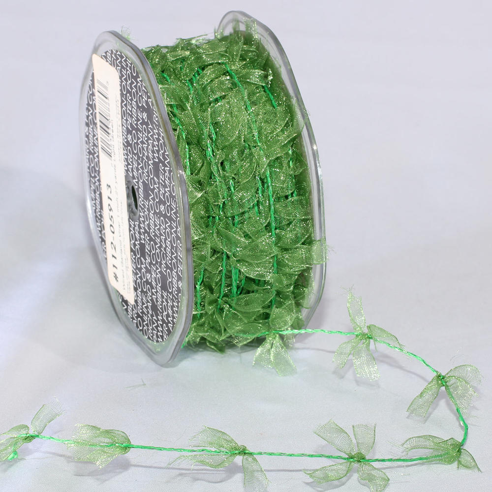 The Ribbon People Sheer Pale Green Christmas Wired Craft Ribbon Garland 1" x 27 Yards
