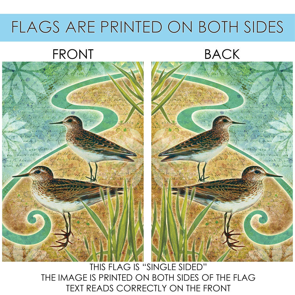 Toland Home Garden Blue and Brown Sandpipers Outdoor House Flag 28" x 40"