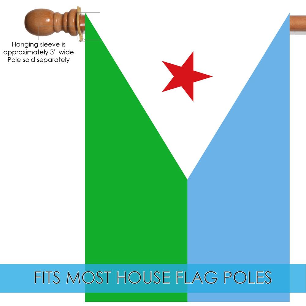 Toland Home Garden Blue and Green Djibouti Outdoor House Flag 40" x 28"