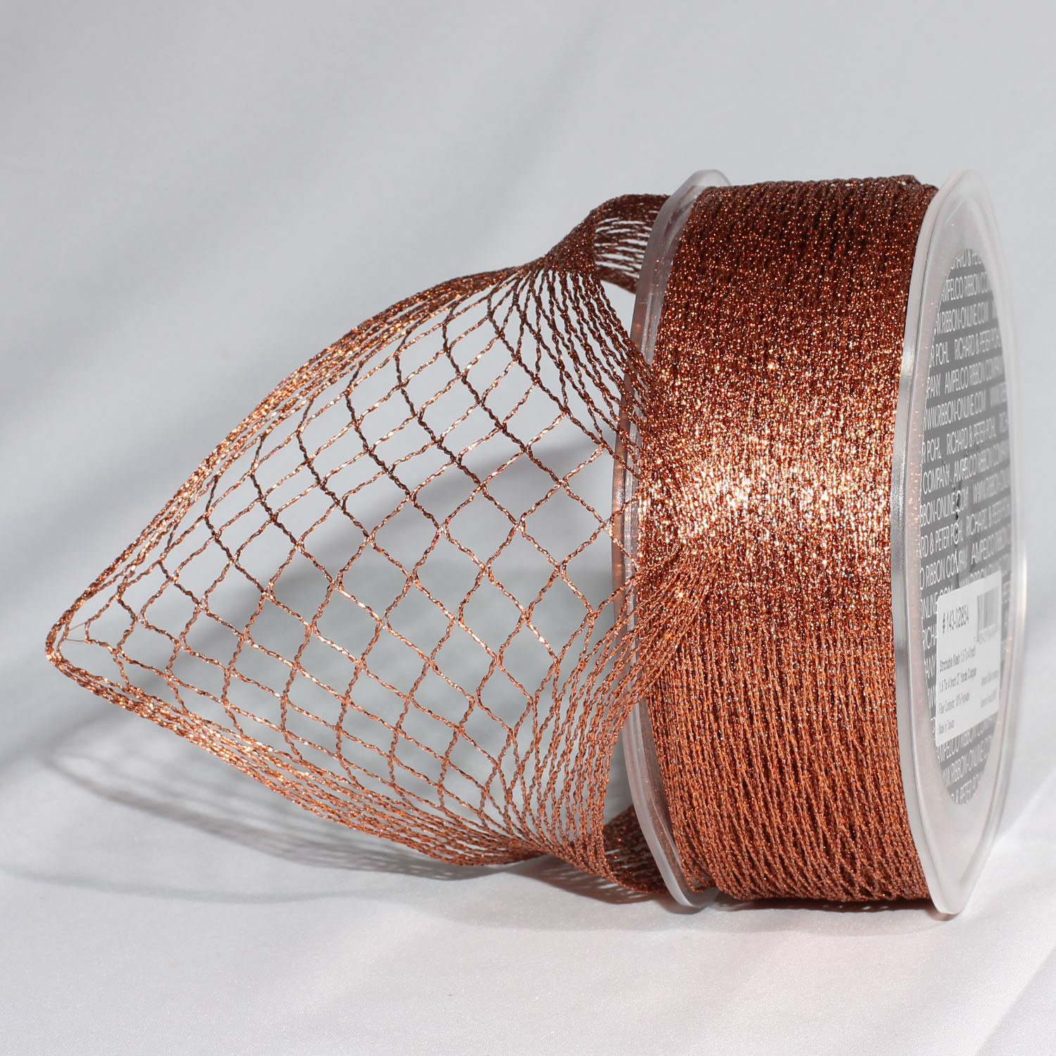 The Ribbon People Copper Stretchable Mesh Craft Ribbon 1.5" to 4" x 27 Yards