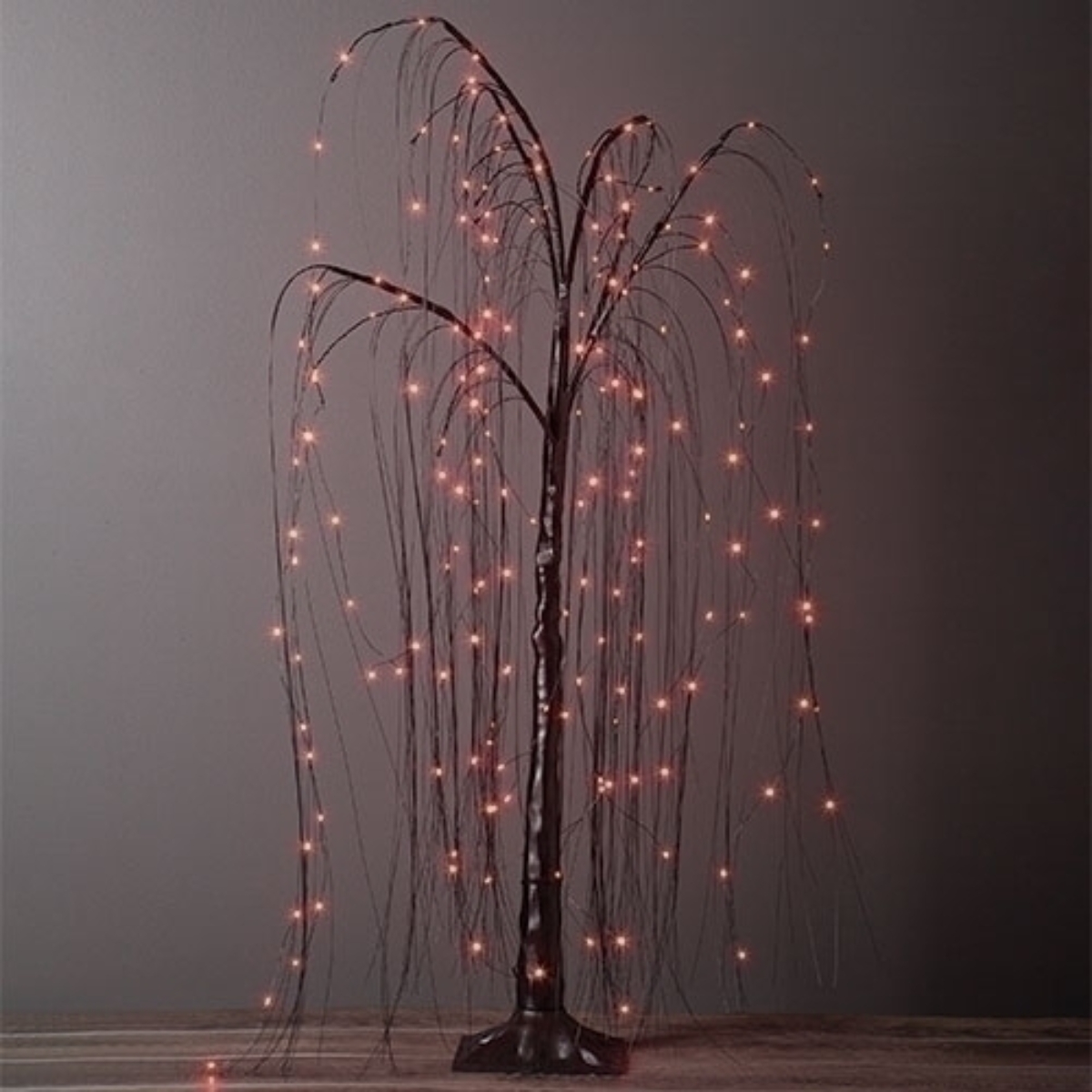 Roman LED Lighted Halloween Willow Tree - 4' - Brown