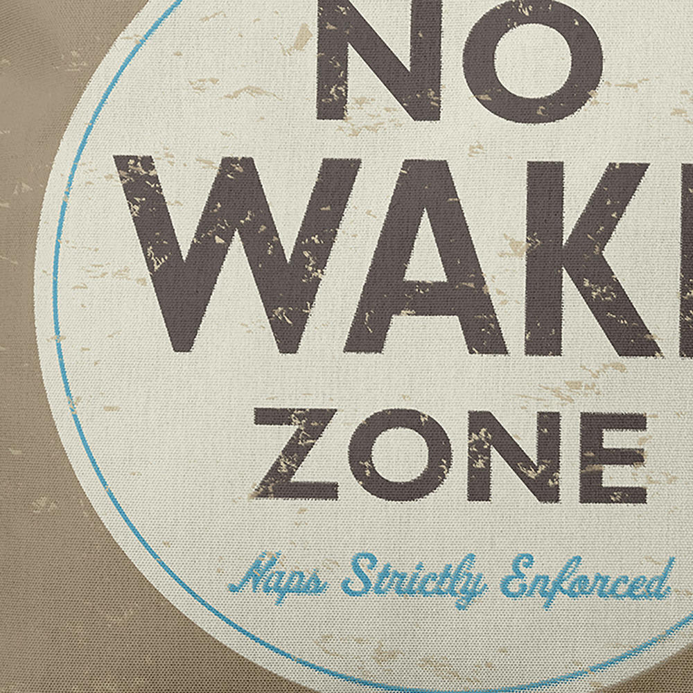 Contemporary Home Living 18" x 18" Brown "No Wake Zone Naps Strictly Enforced" Outdoor Throw Pillow