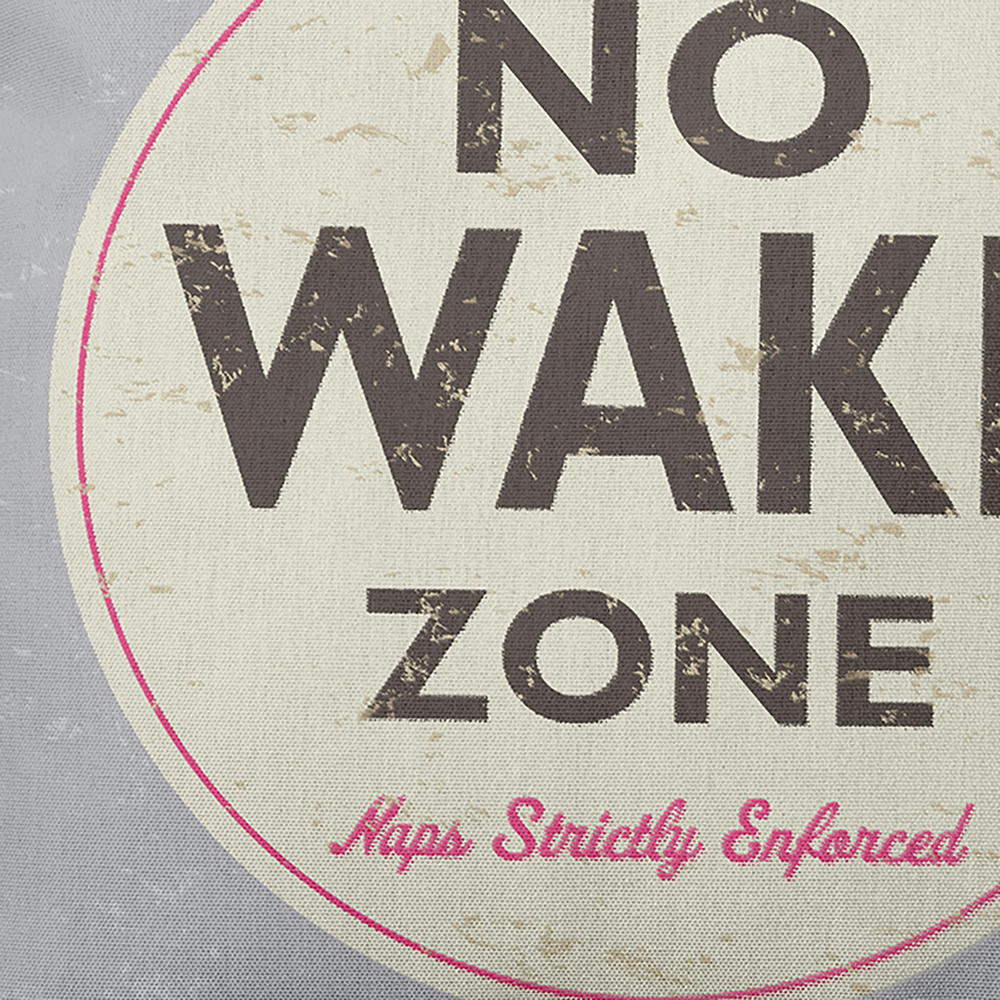 Contemporary Home Living 18" x 18" Gray "No Wake Zone Naps Strictly Enforced" Outdoor Throw Pillow