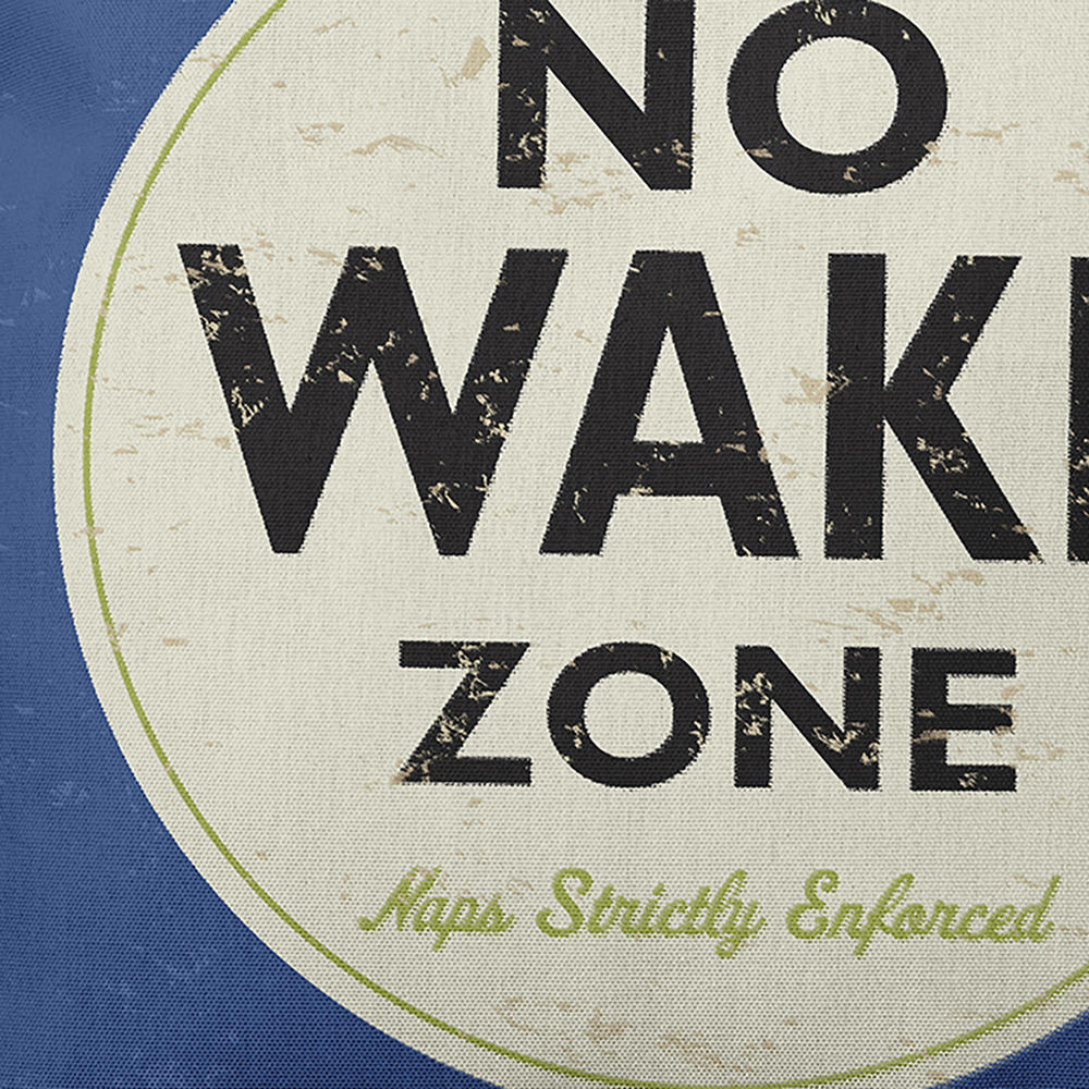 Contemporary Home Living 20" x 20" Blue "No Wake Zone Naps Strictly Enforced" Outdoor Throw Pillow