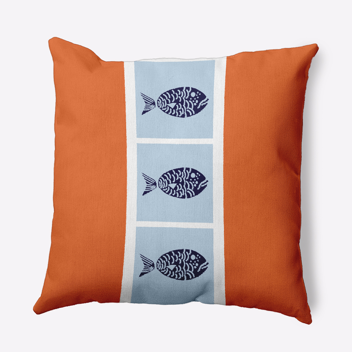 Contemporary Home Living 20" x 20" Orange and White Fish Chips Throw Pillow