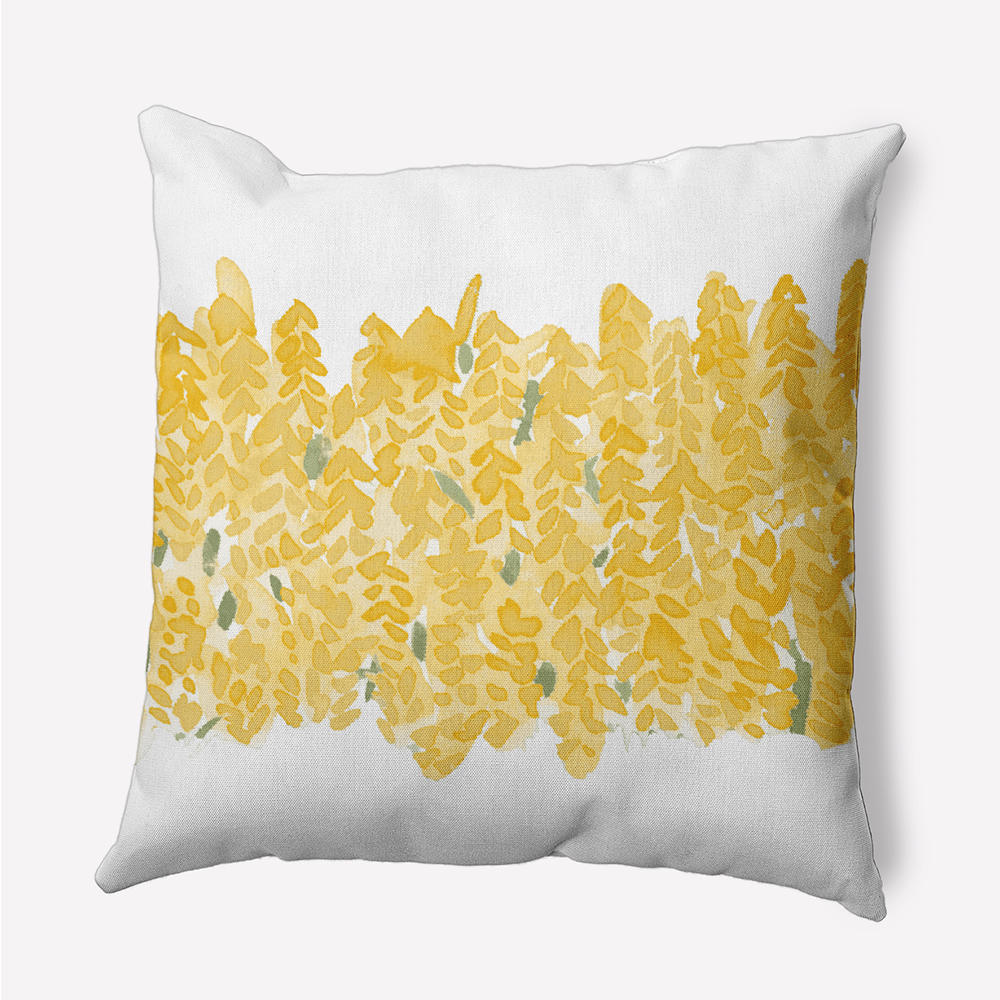 Contemporary Home Living 18" x 18" White and Yellow Flower Bell Bunch Throw Pillow