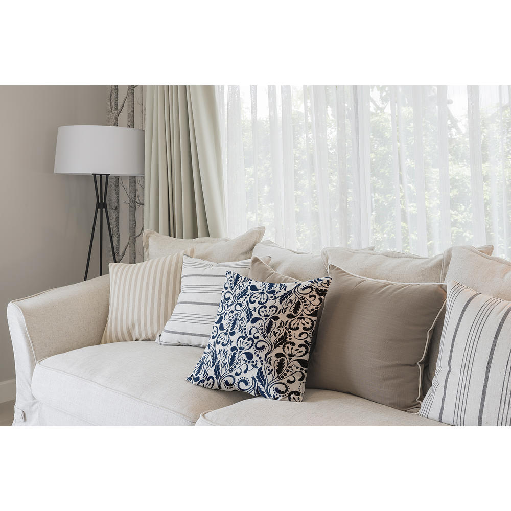 Contemporary Home Living 18" x 18" White and Blue Aurora Throw Pillow