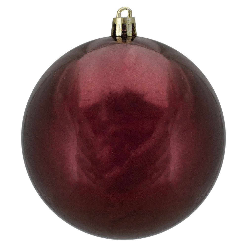 Northlight Shiny Burgundy Shatterproof Christmas Ball Ornament 4" (100mm)