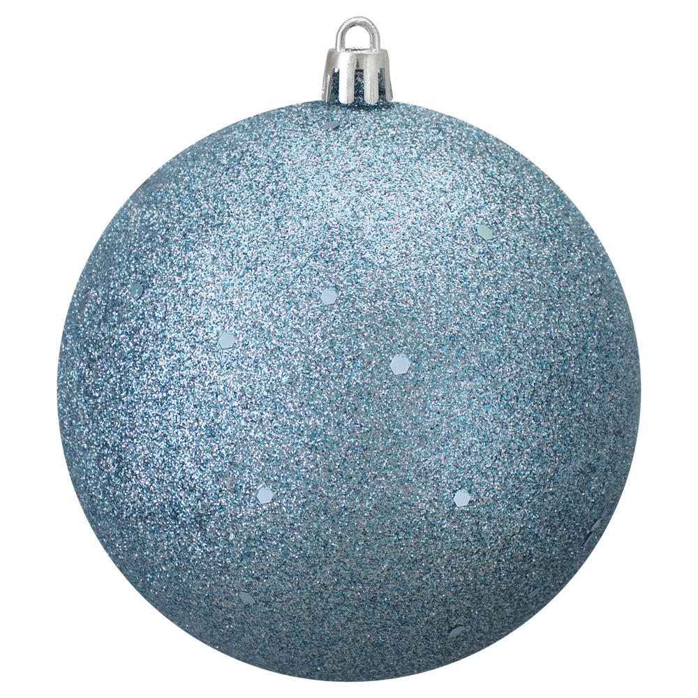 Northlight Holographic Glitter Turquoise Blue Shatterproof Christmas Ball Ornament 4" (100mm)