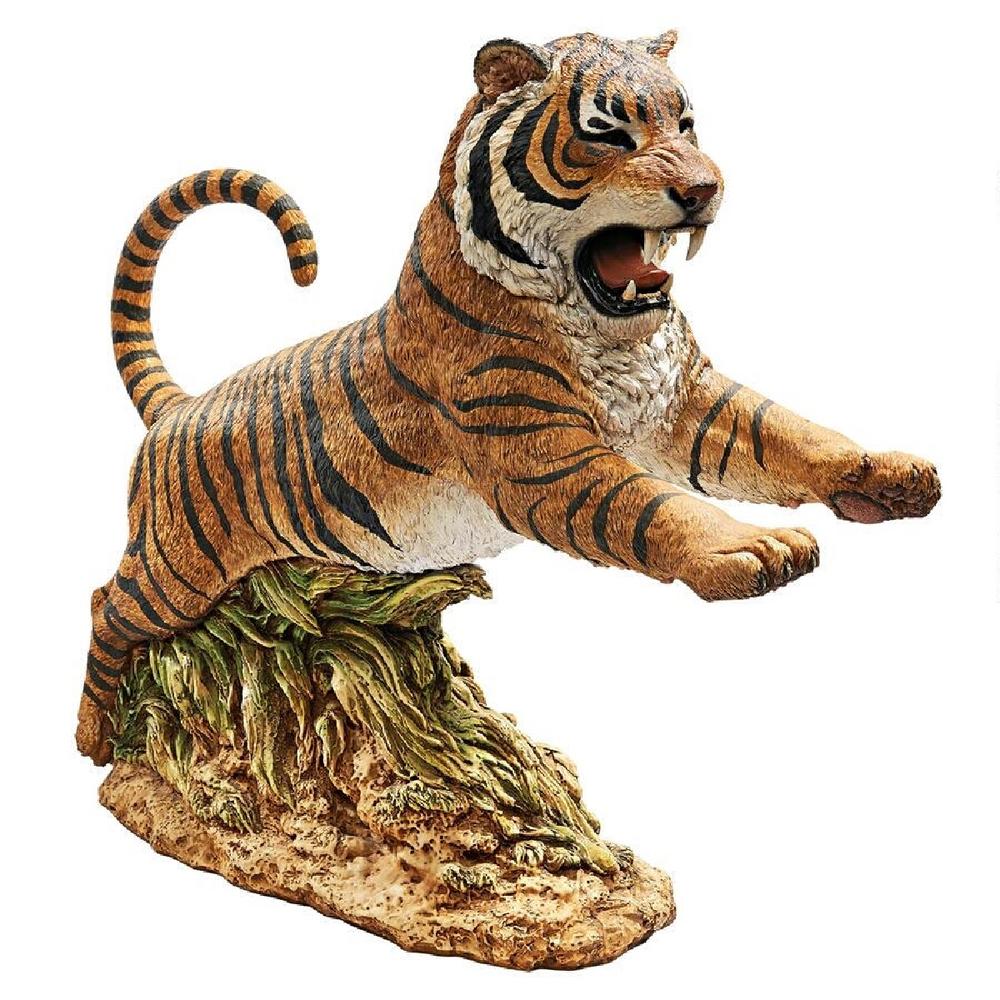 Outdoor Living and Style 32" Bengal Tiger Leaping Jungle Outdoor Garden Statue