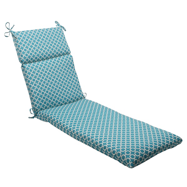 CC Outdoor Living 72.5" Moroccan Mosaic Blue Outdoor Patio Furniture Chaise Lounge Cushion