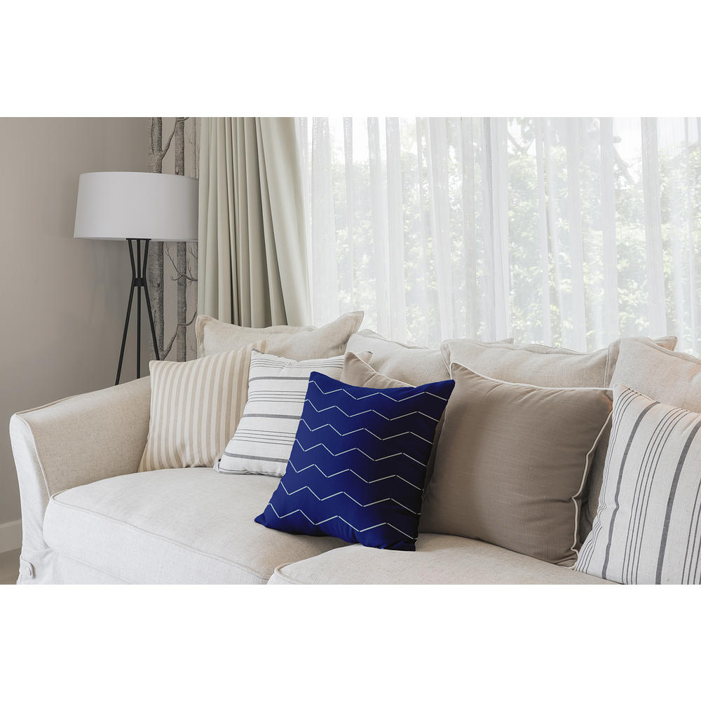 Contemporary Home Living 26" x 26" Blue and White Harlequin Stripe Throw Pillow