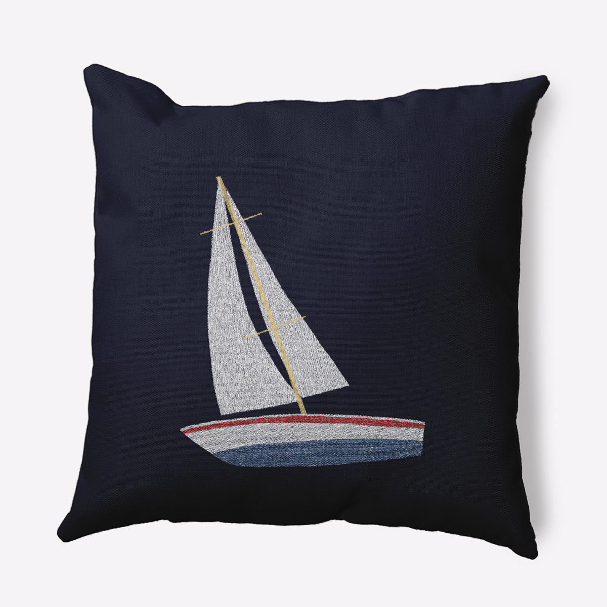 Contemporary Home Living 18" x 18" Blue and White Set Sail Throw Pillow