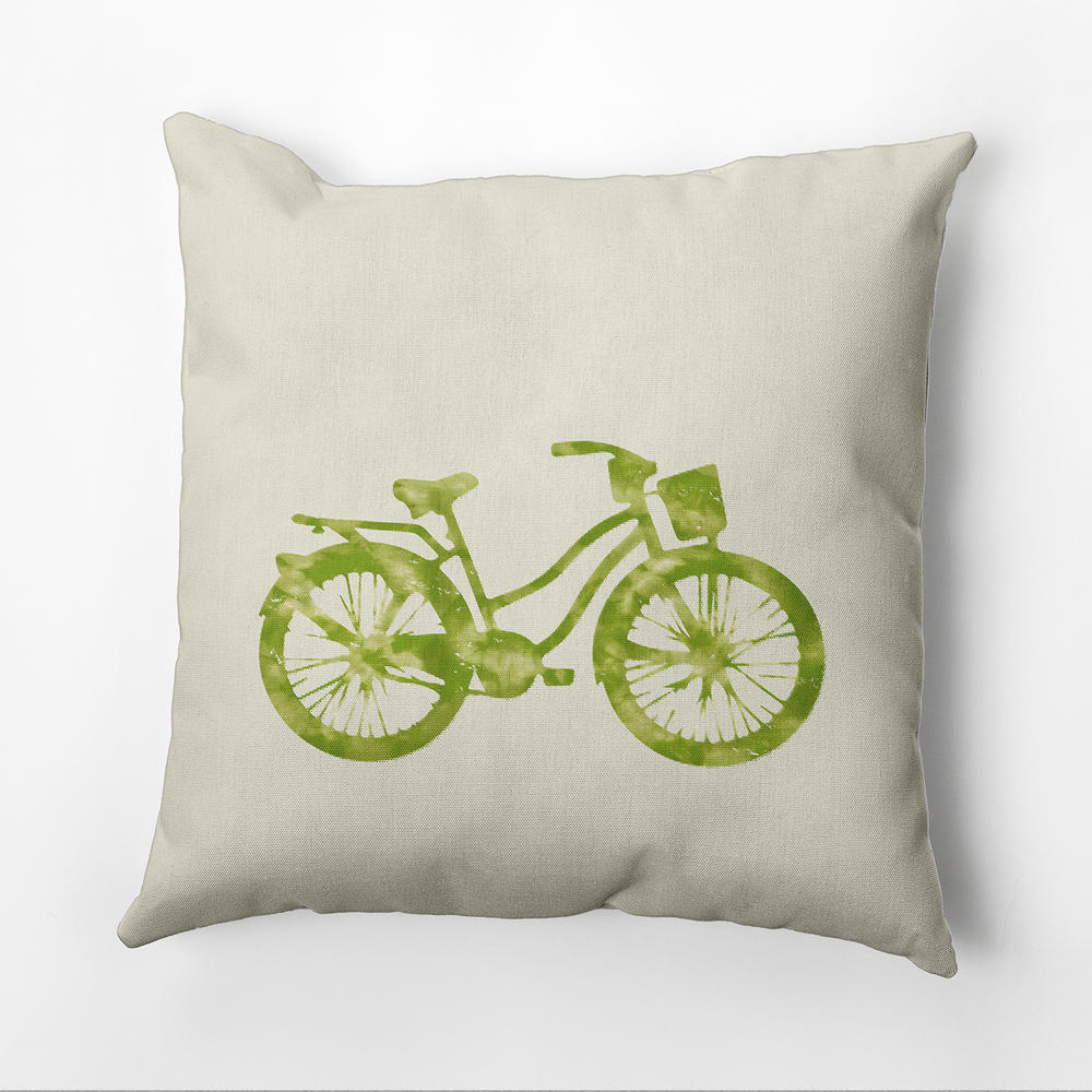 Contemporary Home Living 20" x 20" Green and White Life Cycle Throw Pillow
