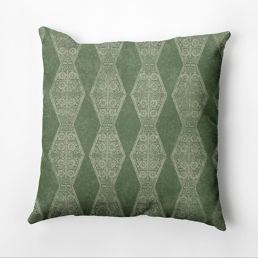Contemporary Home Living 16" x 16" Green and White Pyramid Stripe Throw Pillow