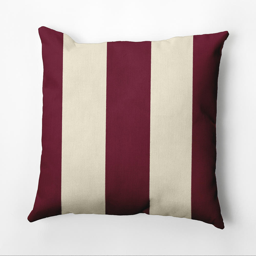 Contemporary Home Living 26" x 26" Red and Beige Bold & Vertical Stripe Throw Pillow