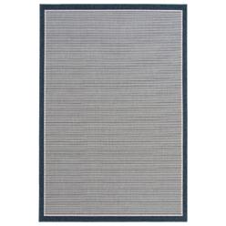 Chaudhary Living 4.5' x 6.5' Blue and Off White Striped Rectangular Area Throw Rug