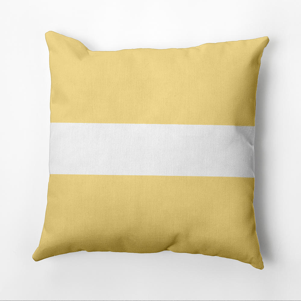 Contemporary Home Living 16" x 16" Yellow and White Sandwich Stripes Throw Pillow