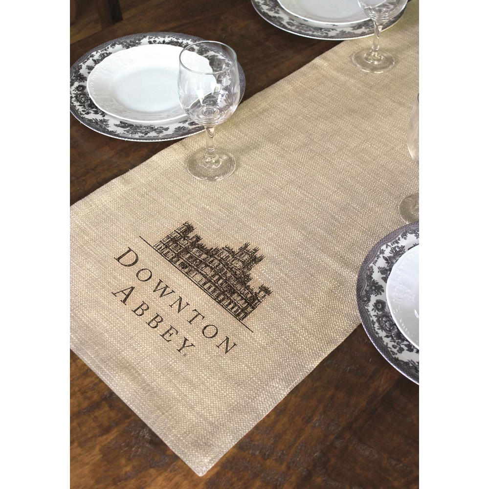 Heritage Lace 60" Beige and Black 'Downton Abbey' Castle Christmas Table Runner